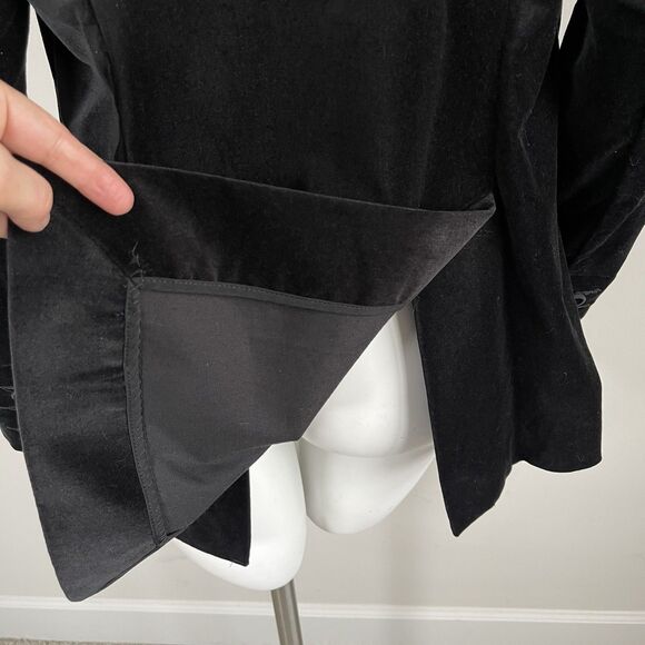 Cabi Black Velvet Tuxedo Blazer Jacket Women's L Business Party Preepy Gala - Picture 8 of 16